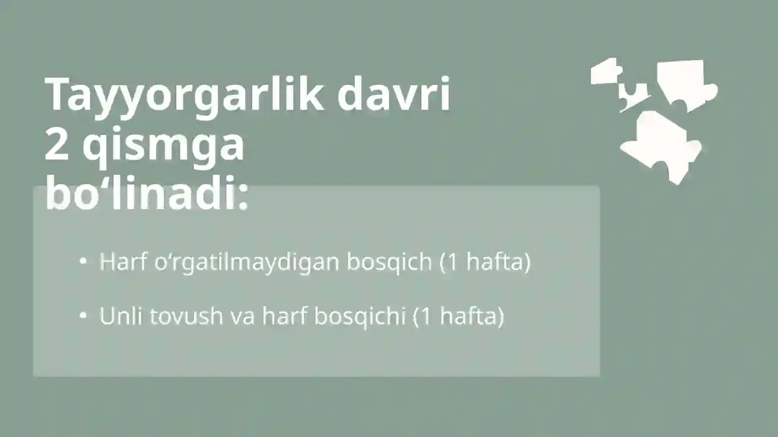 Savod o‘rgatishda tayyorgarlik davri 2