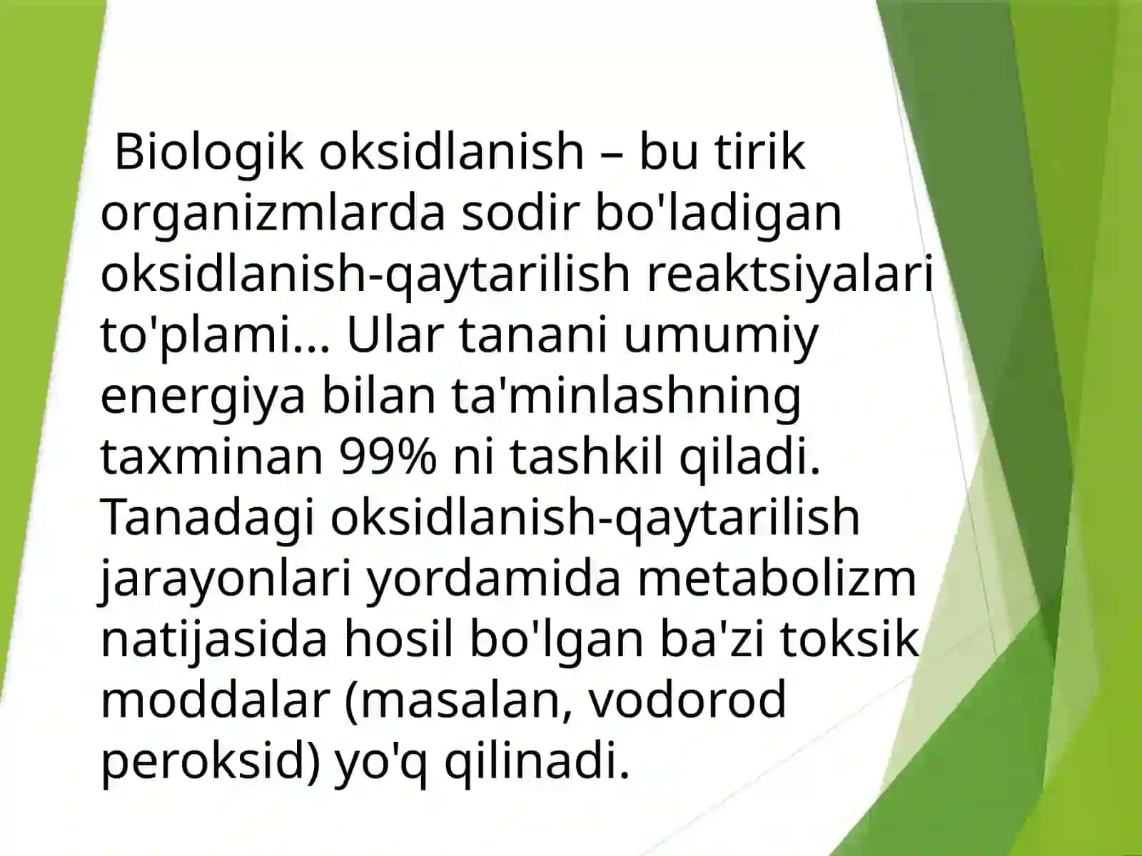 Biologik oksidlanish jarayonlari 2