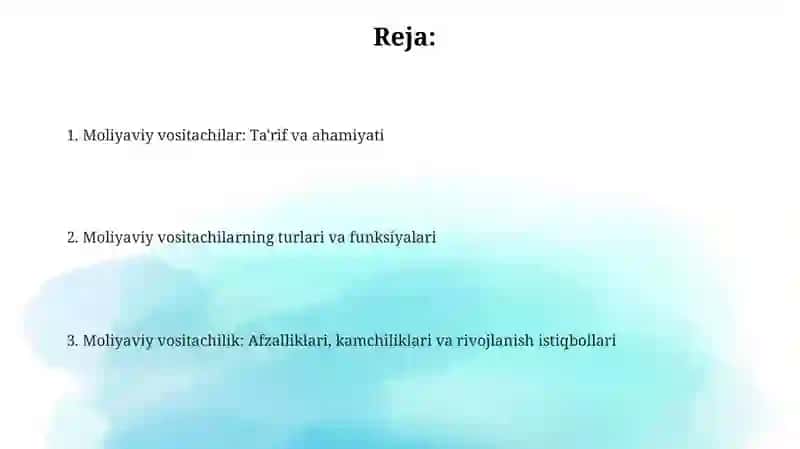 Moliyaviy vositachilar 2