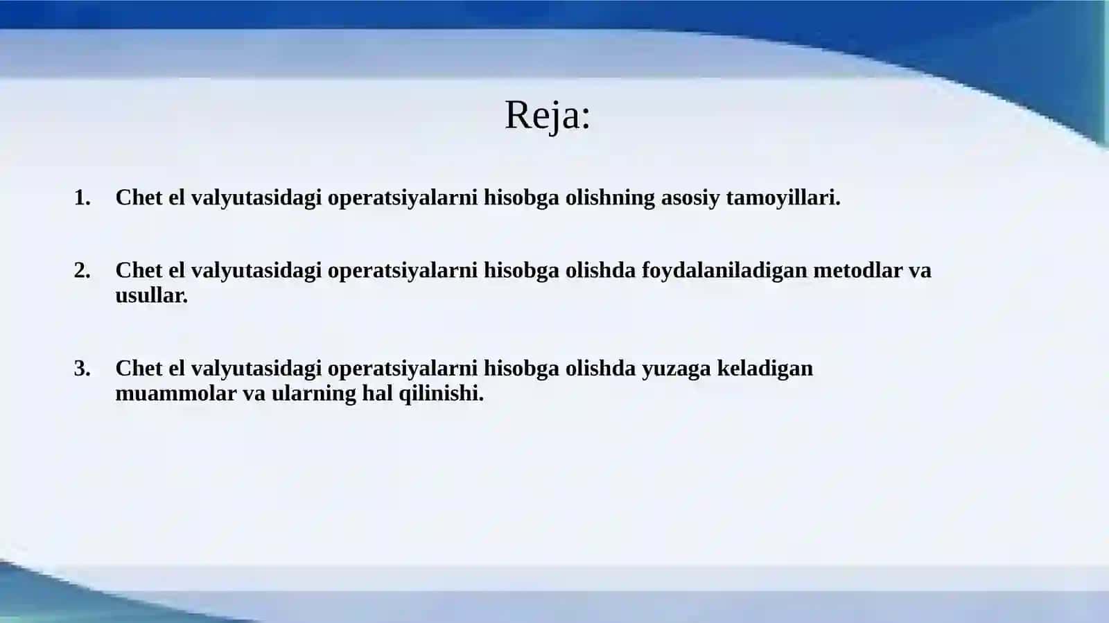 Chet elvalyutasidagi operatsiyalarni hisobga olish 2
