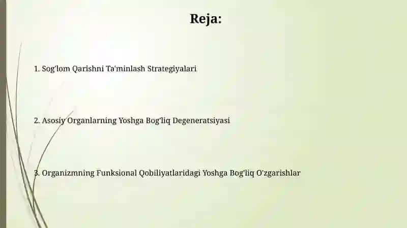 Organizm funksional imkoniyatlarini yoshga qarab o‘zgarishi 2