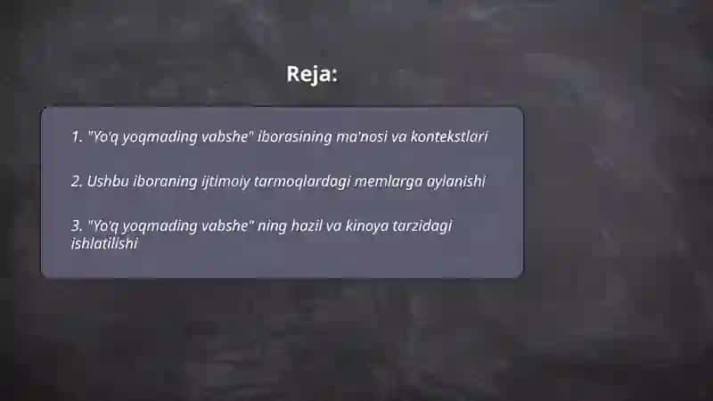 Yo'q yoqmading vabshe 2