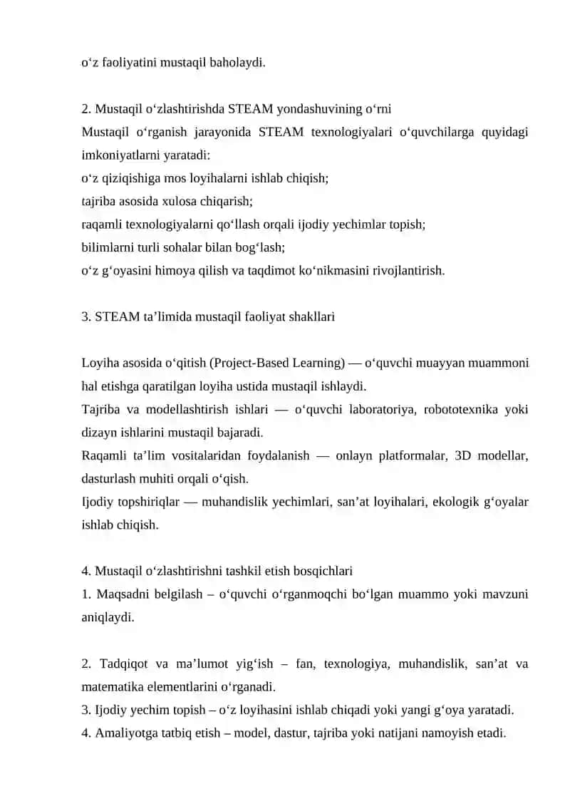 STEAM ta'lim texnologiyalari 2