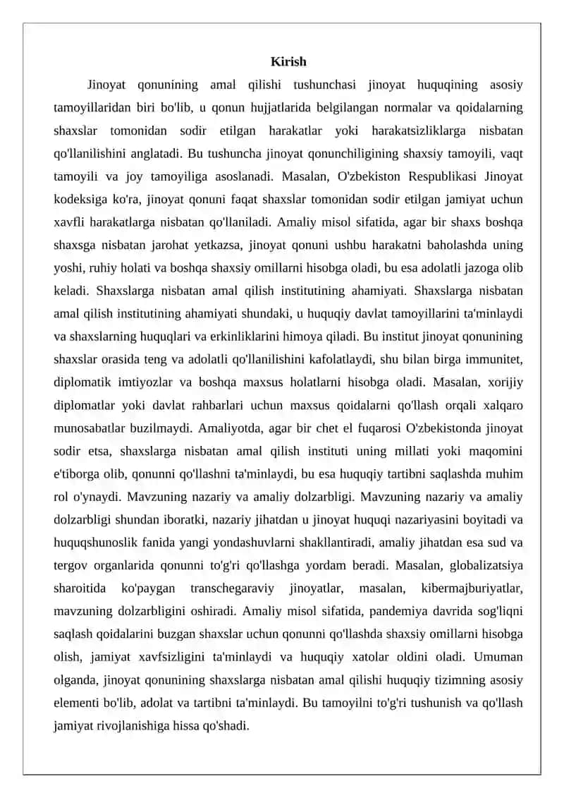 Jinoyat qonunining shaxslarga nisbatan amal qilishi 2