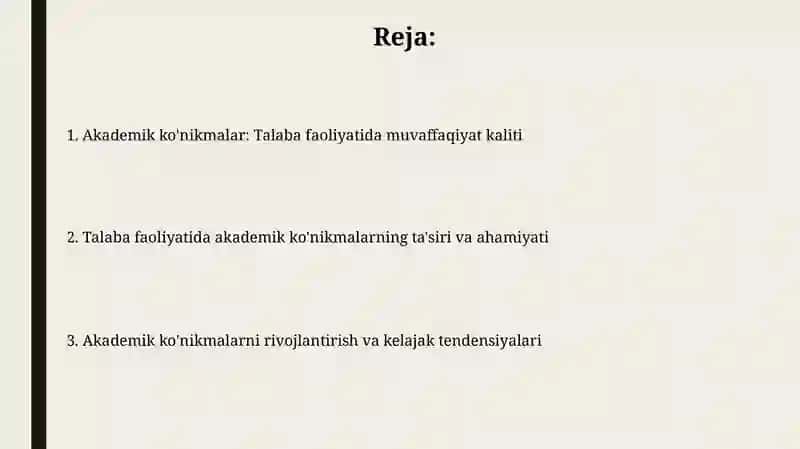 Akademik ko'nikmalar 2