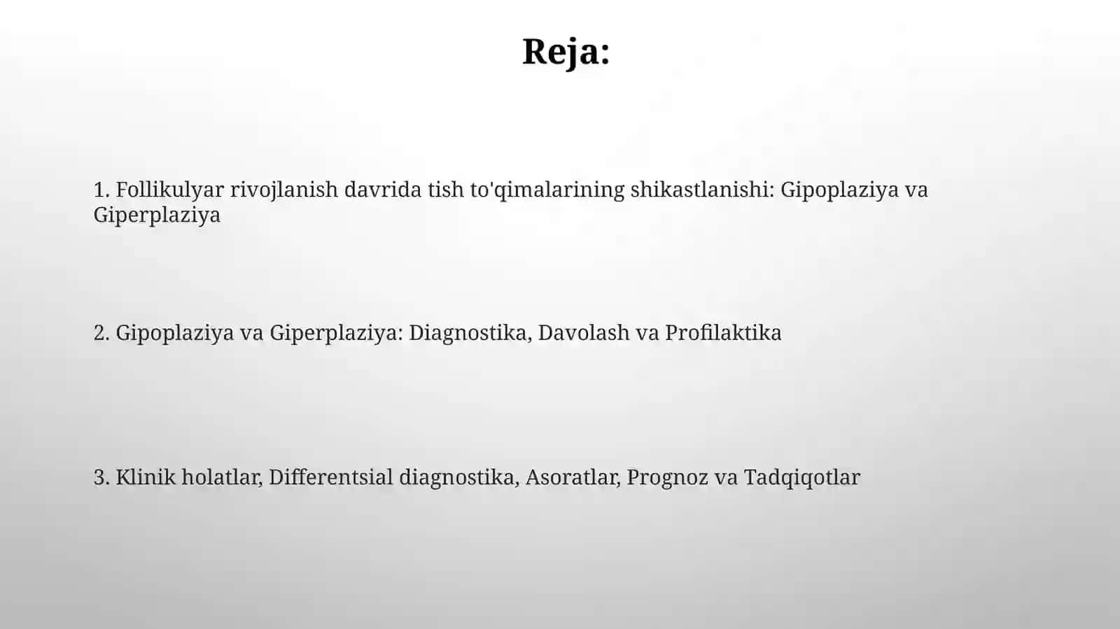 Tish to'qimalarining shikastlanishi: Gipoplaziya va Giperplaziya 2