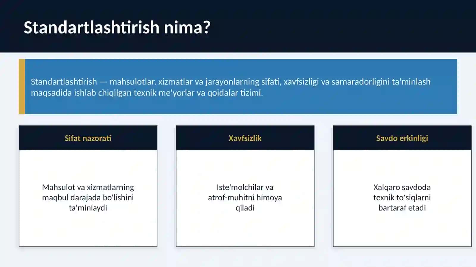 Standartlashtirish Bo'yicha Xalqaro Tashkilotlar 2