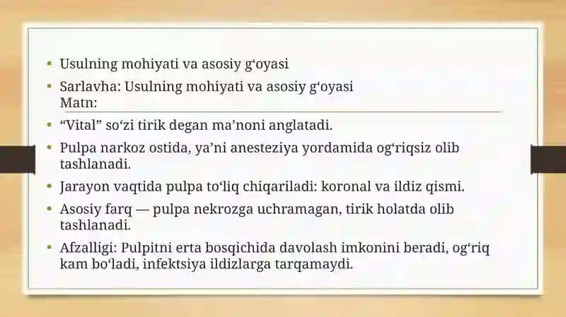 Vital ekstirpatsiya usuli 2
