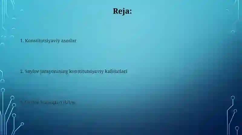 Saylov huquqining konstitutsiyaviy asoslari va tizimi 2