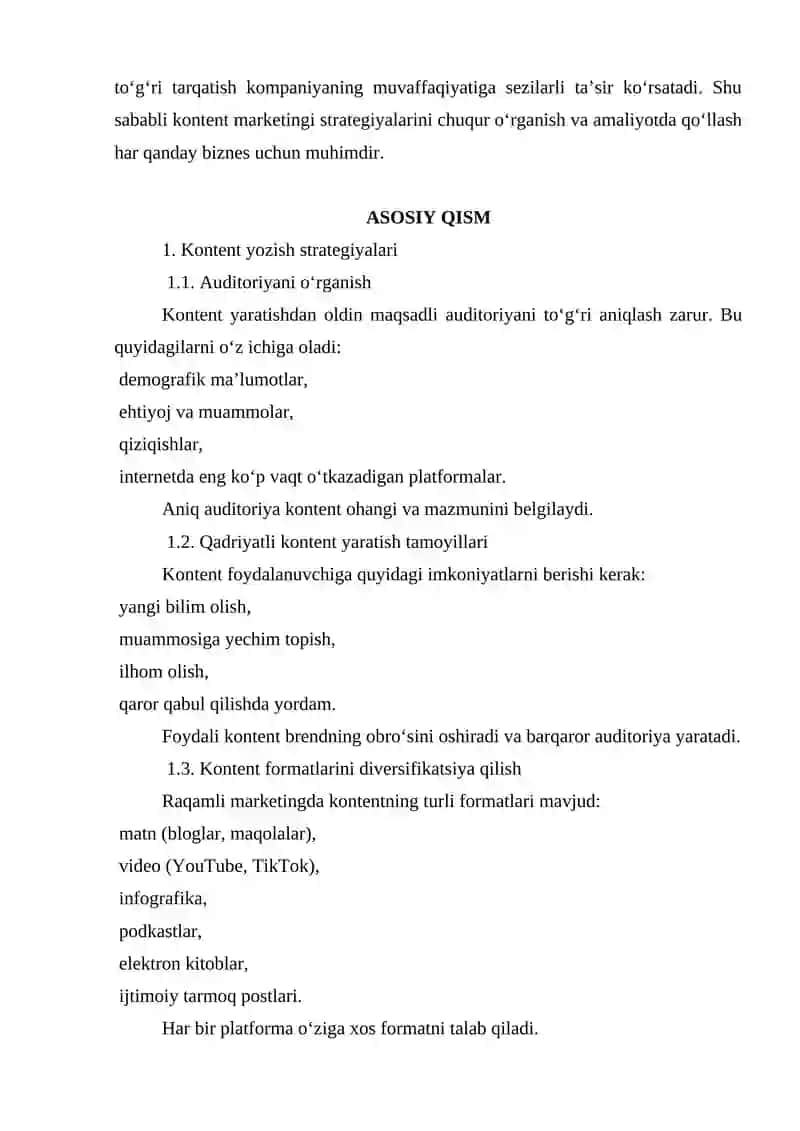 Raqamli marketingda kontent yozish va tarqatish strategiyalari 2