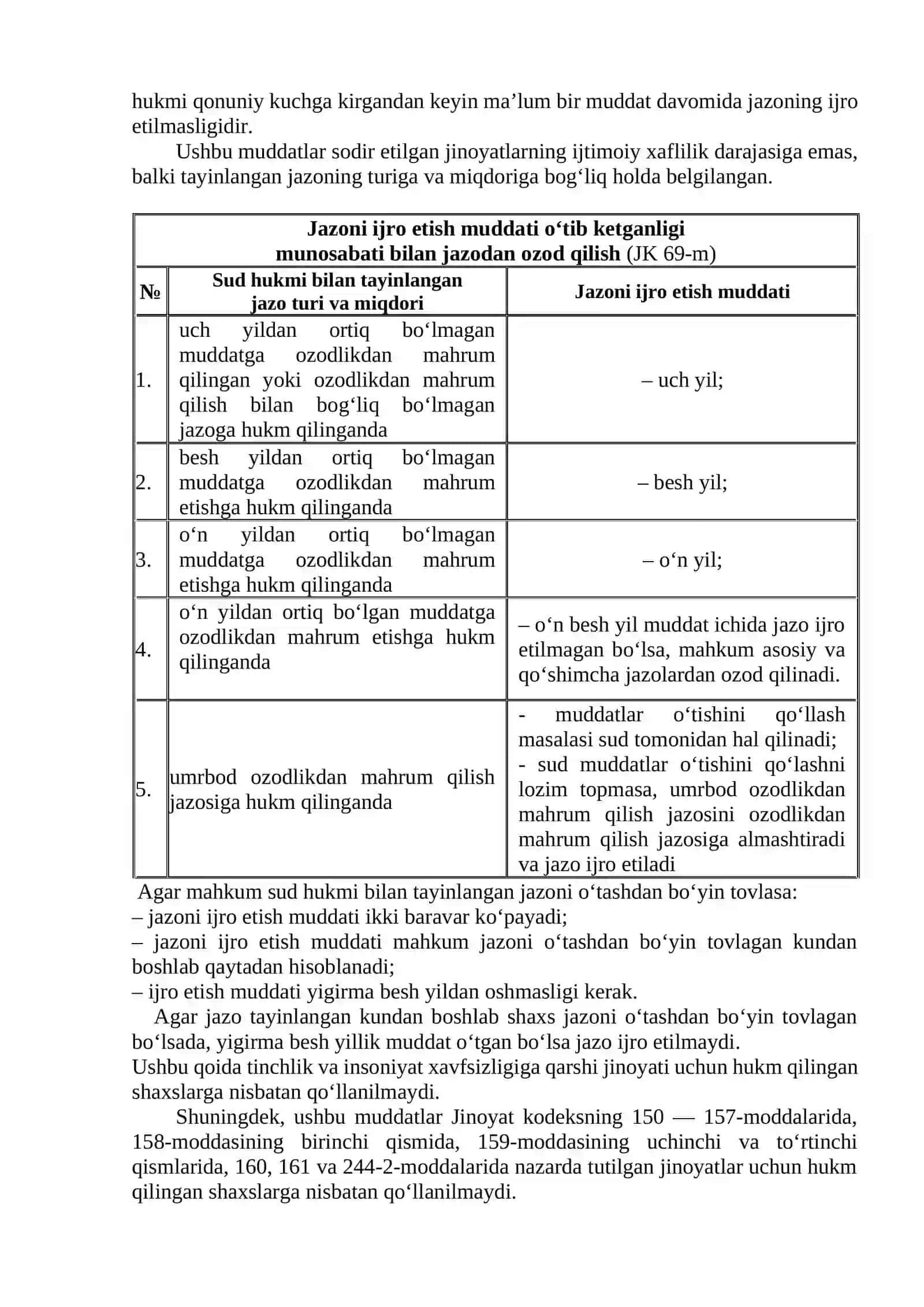 Jazodan ozod qilish. Sudlanganlik tushunchasi va jinoiy huquqiy ahamiyati 2
