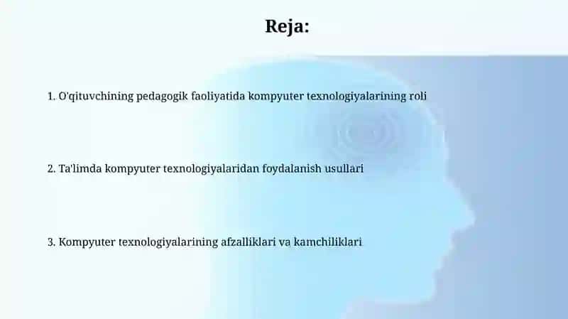 Kompyuter texnologiyalaridan foydalanish pedagogik faoliyatida 2