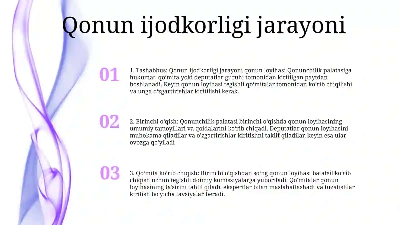 Qonun Chiqaruvchi Organi Faoliyati 2