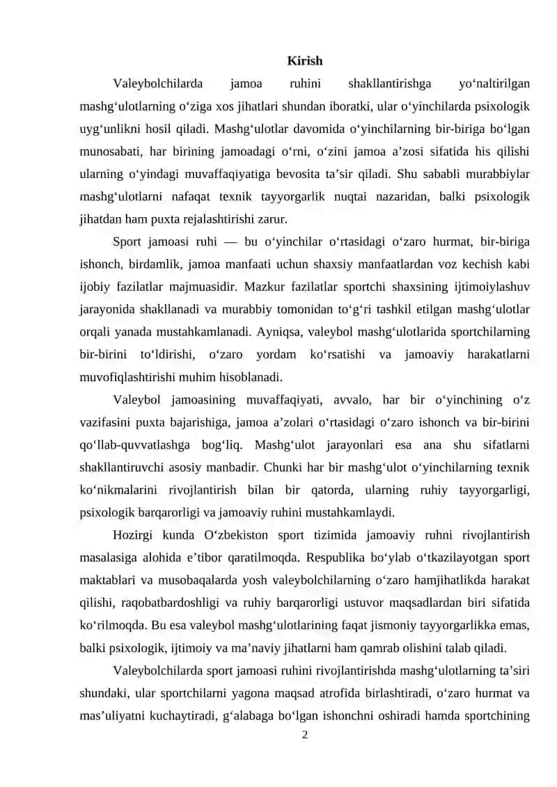 Oʻquvchilarni valeybol sport turiga tanlash usullari 2