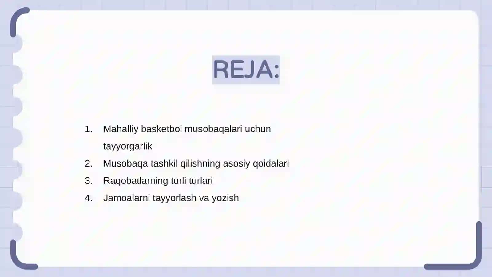 Basketbol boʻyicha musobaqalar tashkil qilish va oʻtkazish qoidalari 2