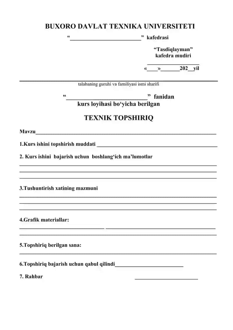 Kurs ishi shablon 2