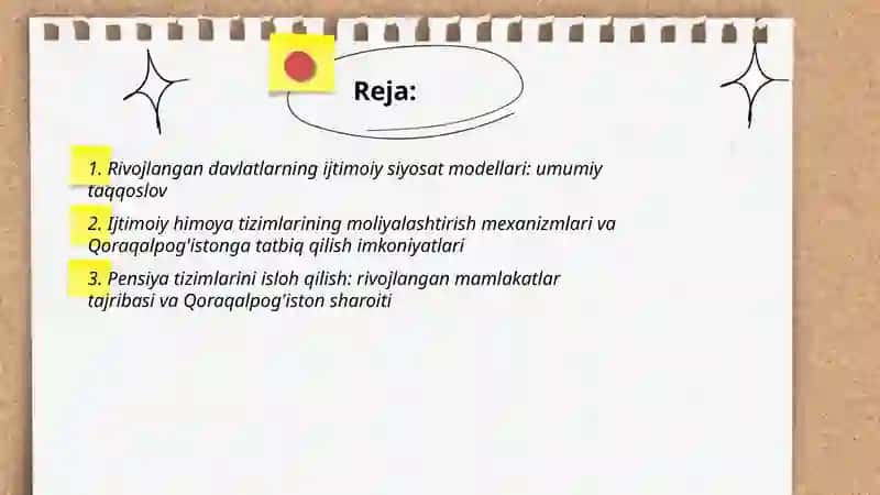 Ijtimoiy siyosatning zamonaviy modeli: rivojlangan davlatlar tajribasi (Qoraqalpog'iston misolida) 2