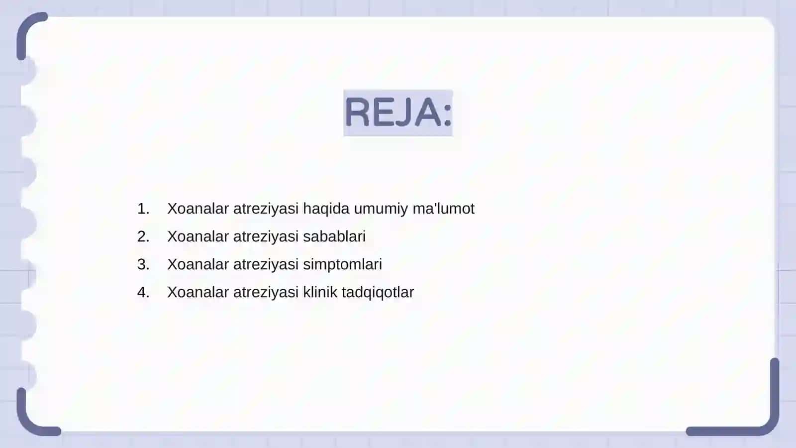 Xoanalar atreziyasi, klinikasi,tashxislash va davolash usullari 2