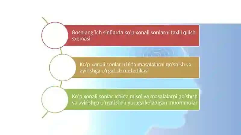 Ko’p xonali sonlar ichida masalalar yechish metodlaridan foydalanish” 2