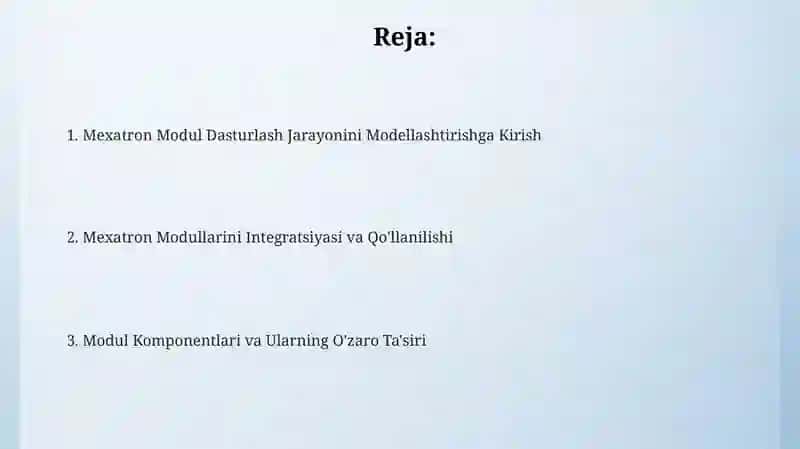 Mexatron Modul Dasturlash Jarayonini Modellashtirish 2