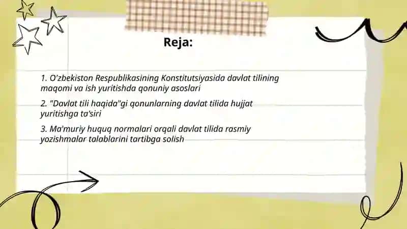 Davlat tilini rivojlantirish yolida qabul qilingan qonun hujjatlarining davlat tilida ish yuritishda ahamiyati 2