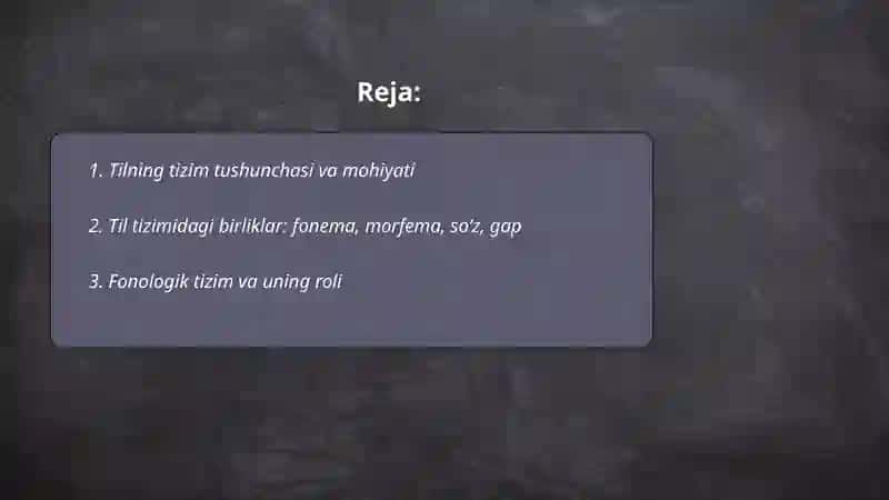 Tilning tizim sifatidagi mohiyati 2