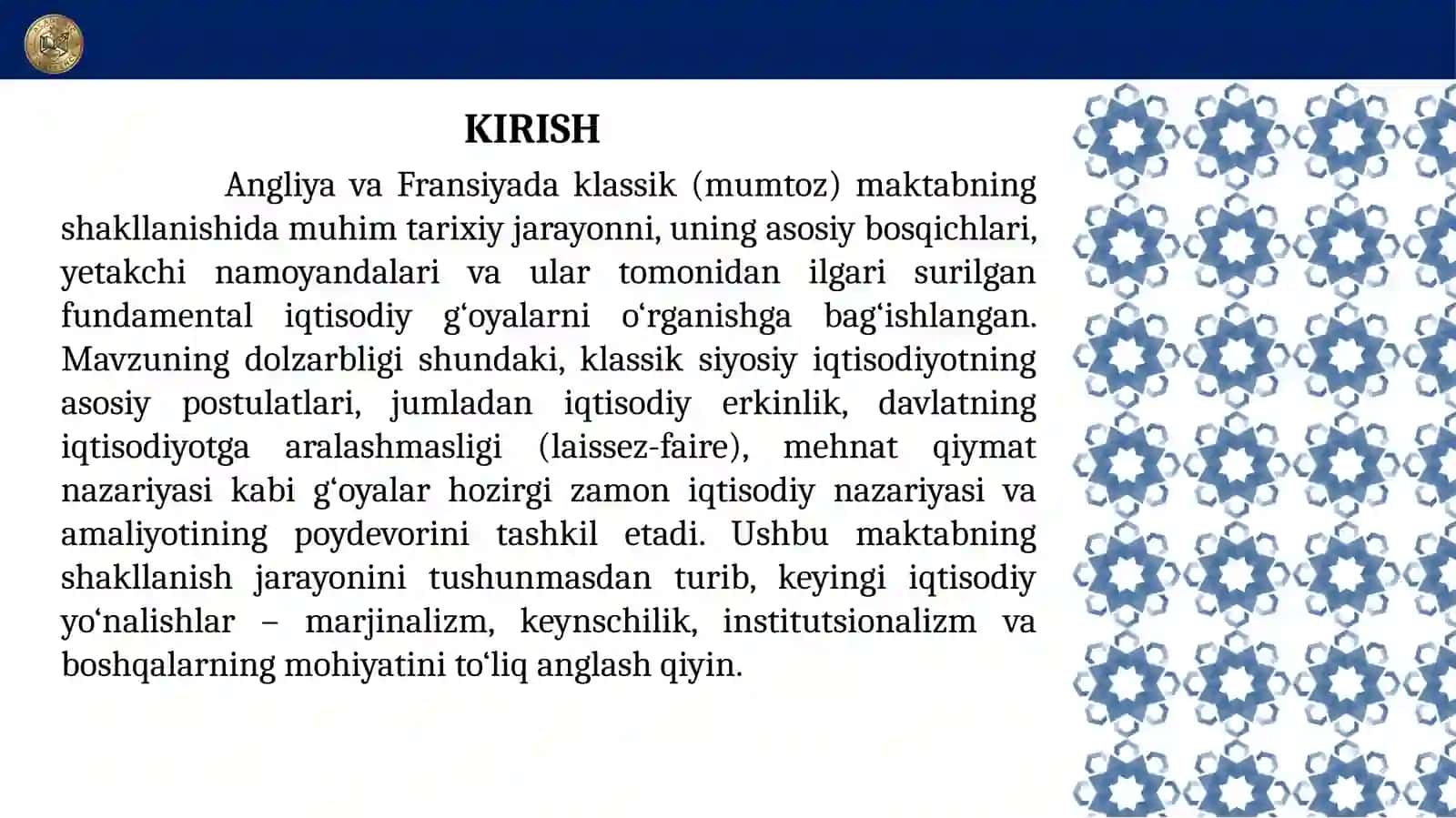 Angliya va Fransiyada klassik mumtoz maktabning shakllanishi 2