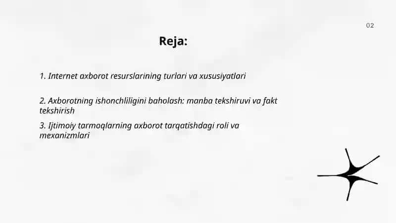 Internetdagi axborot resurslar, Axborotli-psixologik ta’sir manbalari, Neyrolingvistik dasturlash tushunchasi va ularning inson hayotidagi ahamiayti, o‘rni, ta’sir oqibatlari haqida 2