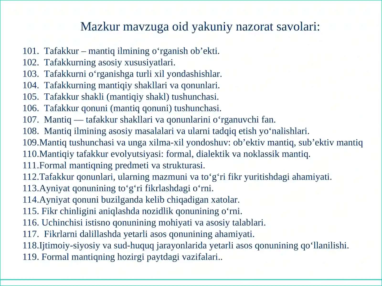 Tafakkur — mantiq ilmining o‘rganish ob’ekti 2