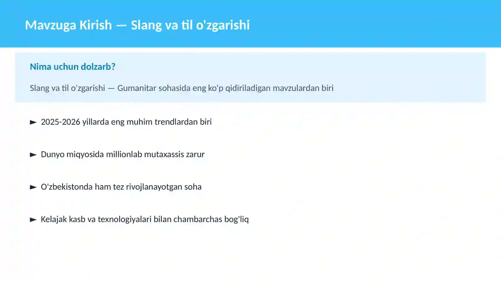 Slang va til o'zgarishi 2