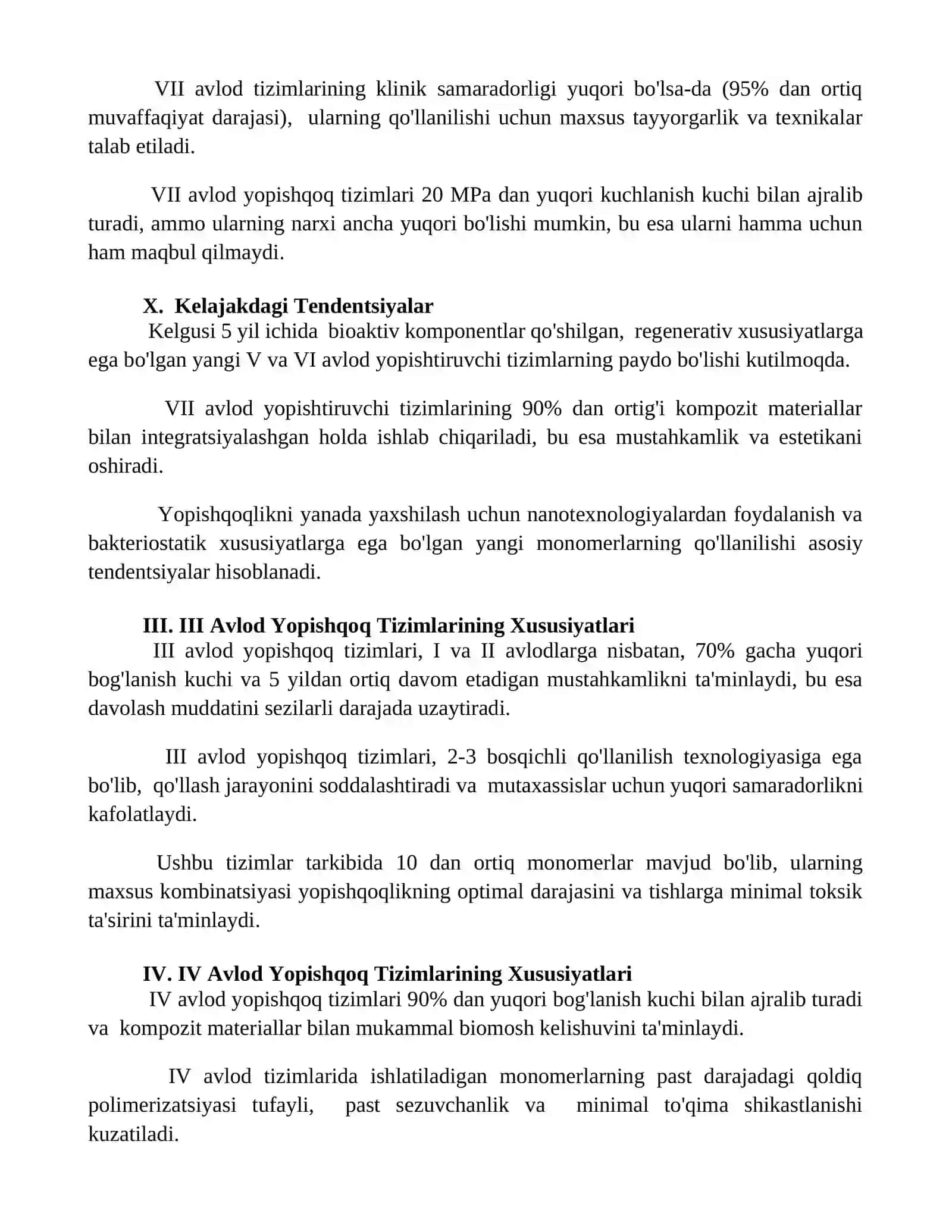 Stomatologiyada Kompozitlarning V, VI, VII avlod adgeziv tizimlari asoslari 2