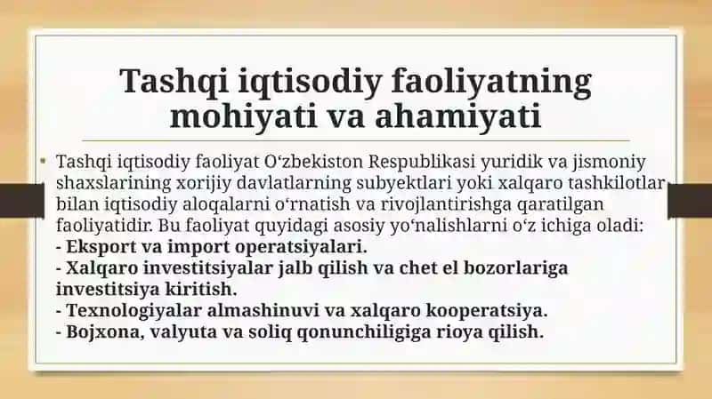 Xojalik yurituvchi subyektlarning tashqi iqtisodiy faoliyati tahlili 2