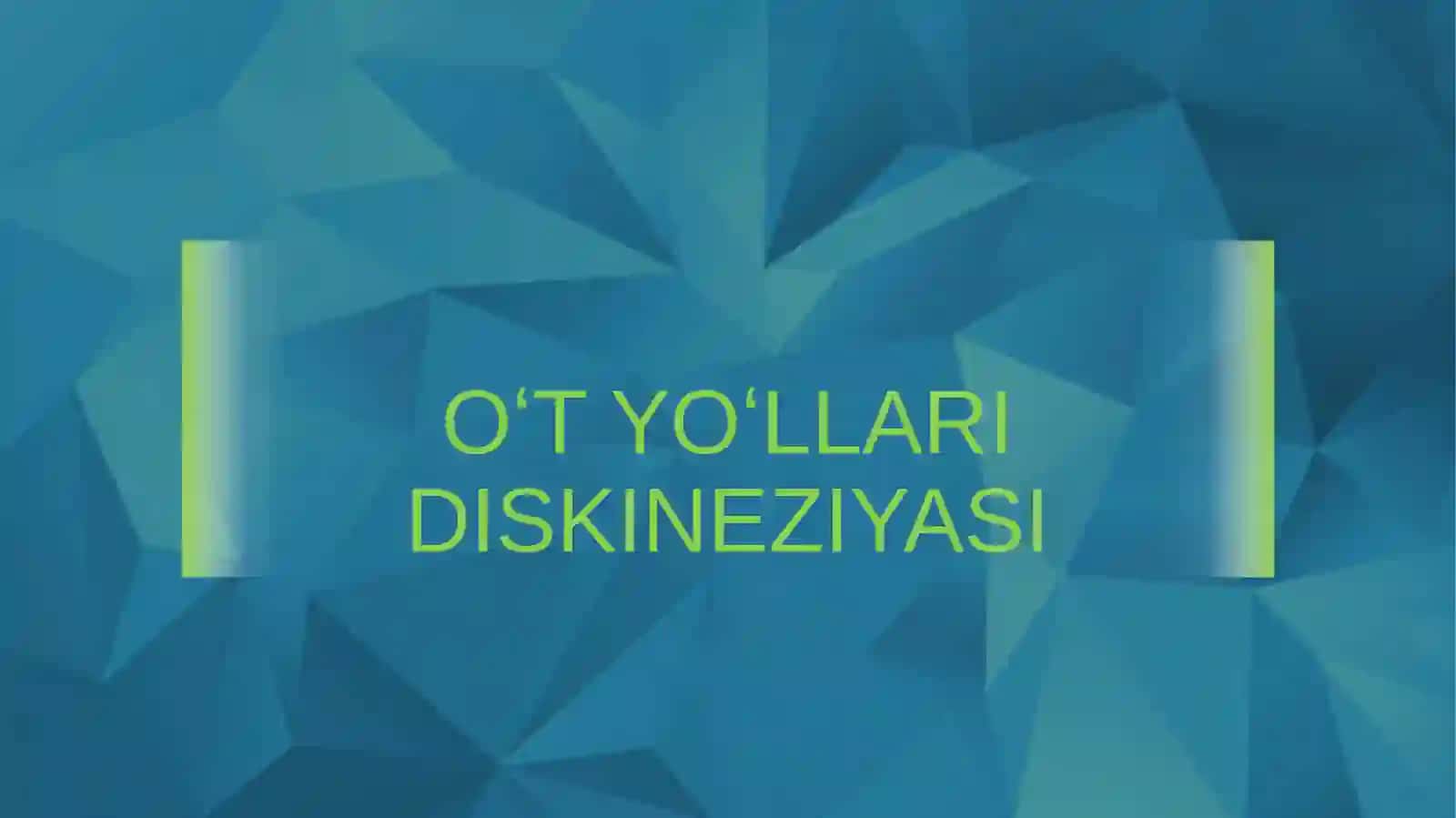 O't yoʻllari diskenezi 2