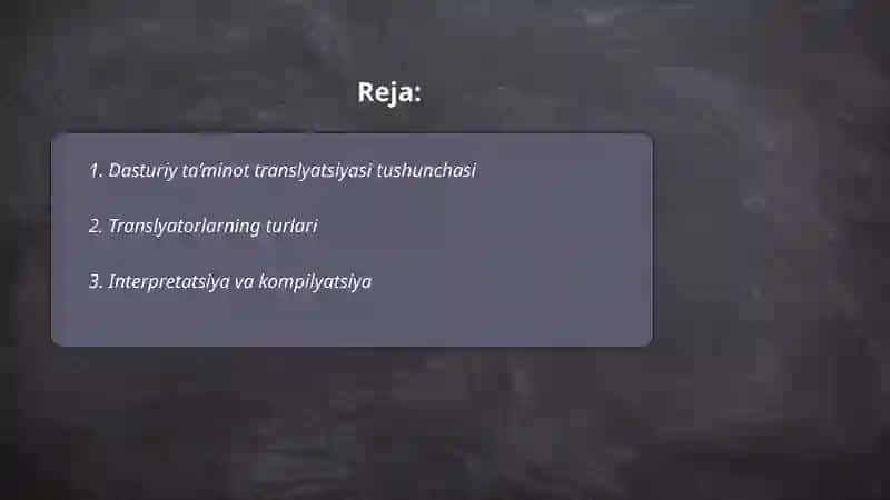 Dasturiy ta'minot translyatsiyasi 2