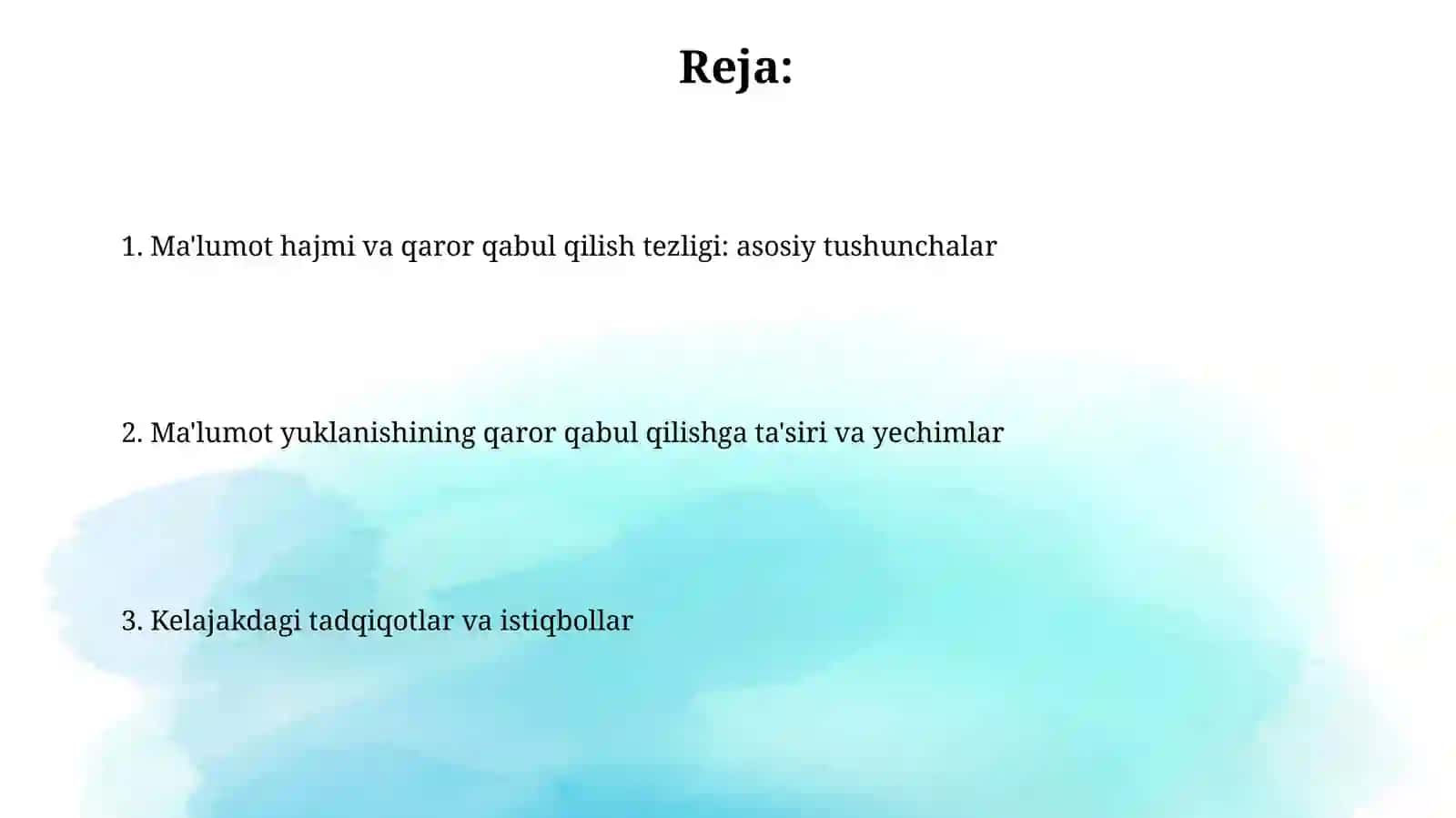 Axborot hajmining qaror qabul qilish tezligiga ta’siri 2