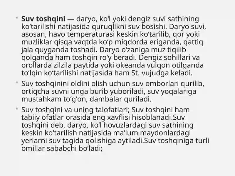 Qor va yomg’ir suvlariNi Bartaraf qilinishning chora tadbirlari 2