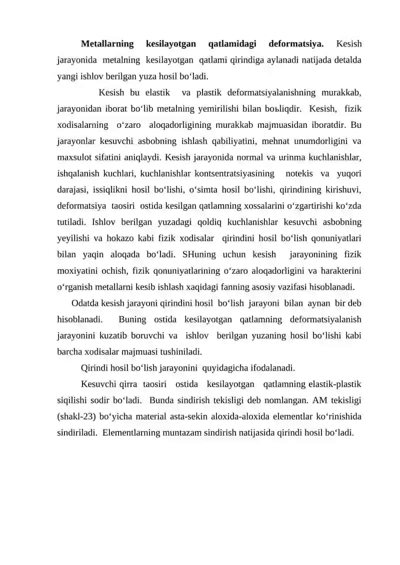 Kesish jarayoni 2