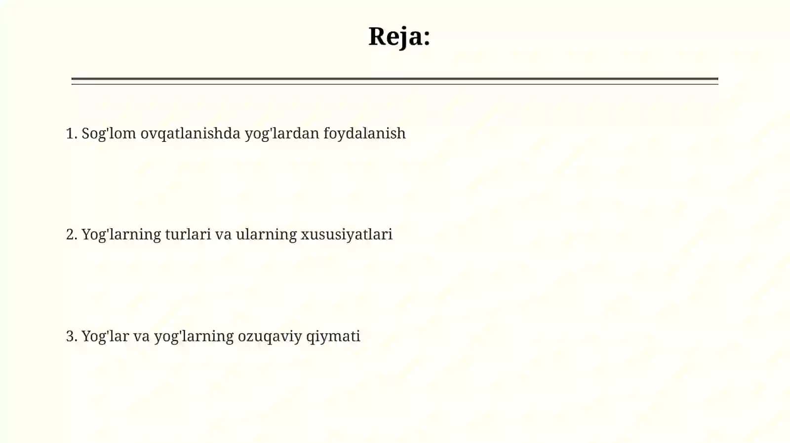 Moy va yog‘larning ozuqaviy qiymati 2