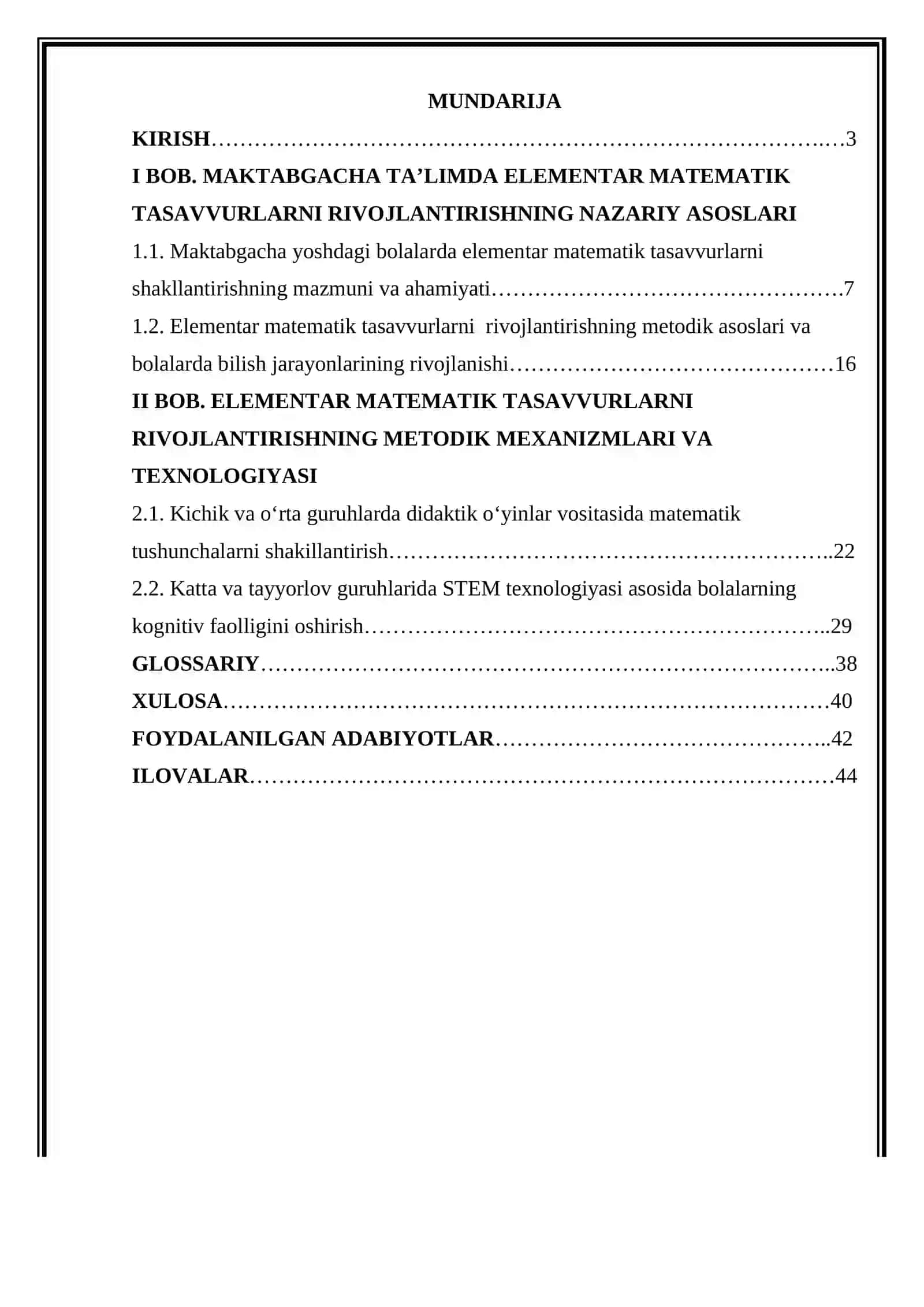 Maktabgacha ta'lim tashkilotlarining har xil yosh guruhlarida elementar matematika tasavvurlarni rivojlantirishga oid ishlarni tashkil qilish 2