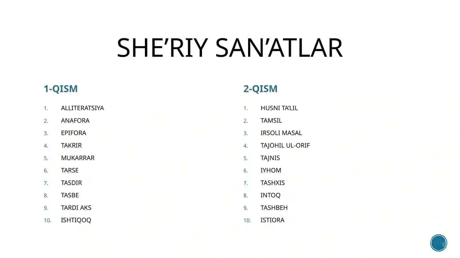 SHE’RIY SAN’ATLAR 2