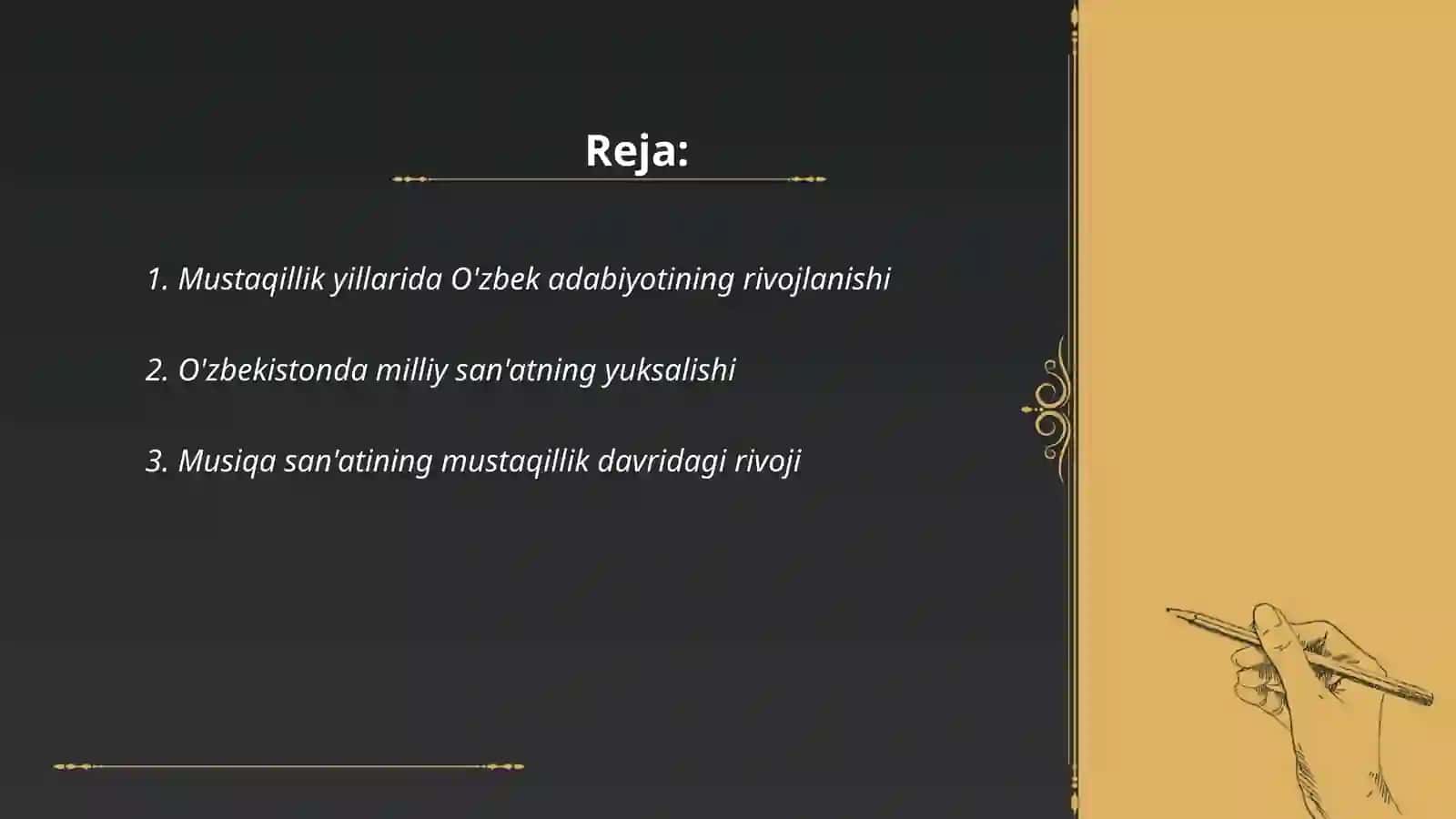 Mustaqillik yillarida O'zbek adabiyotining rivojlanishi 2