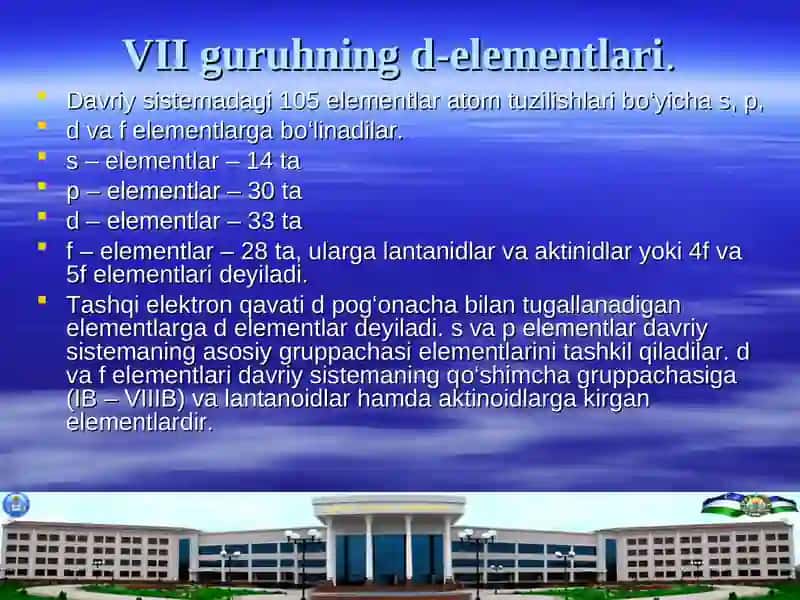 VII guruhning d-elementlari 2