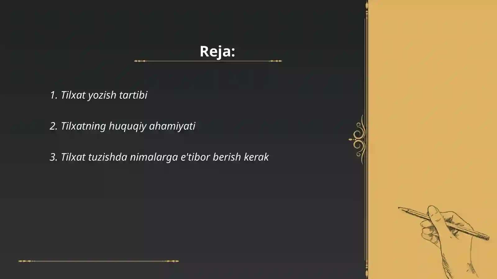 Tilxat yozish tartibi 2