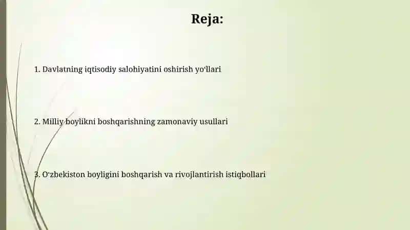 O'zbekistonda milliy boylikni boshqarish va rivojlantirish istiqbollari 2