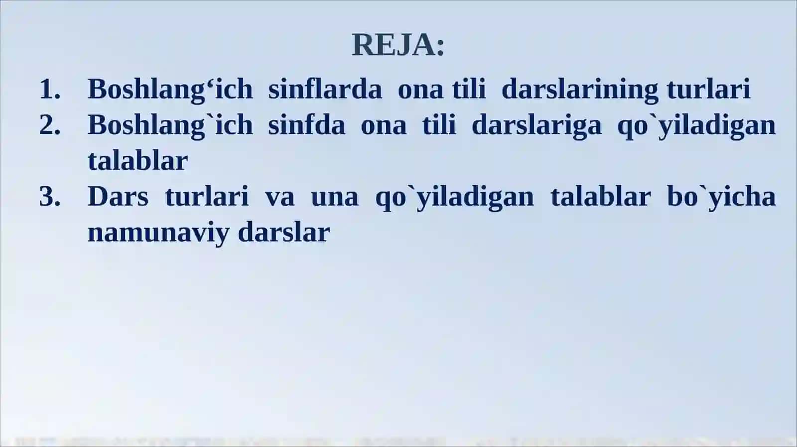 Boshlang`ich sinflarda ona tili darslarining turlari va ularga qo’yiladigan talablar 2