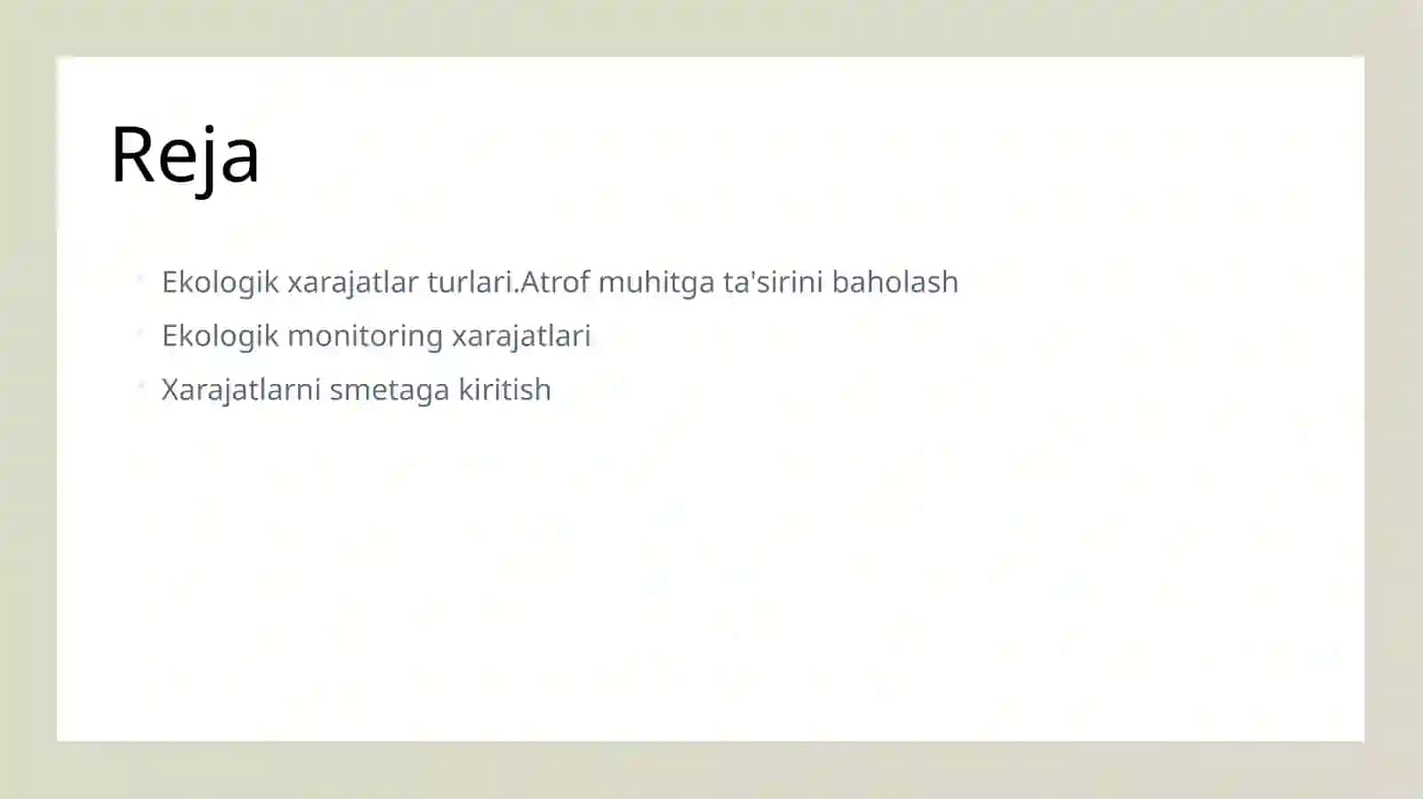 Ekologik xarajatlar va monitoring 2