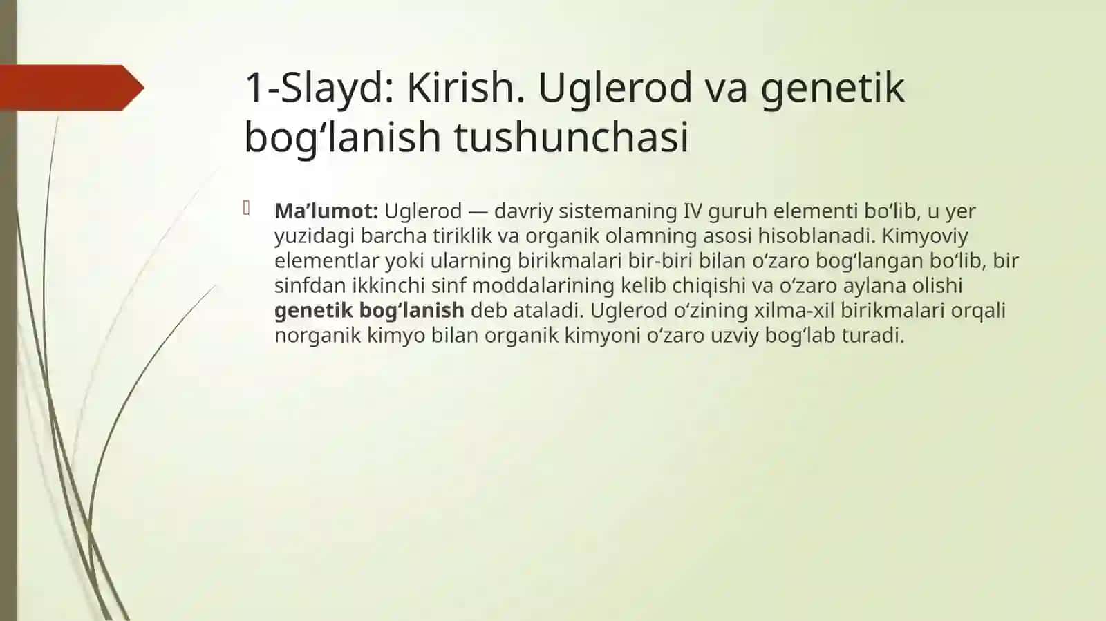 UGLEROD VA UNING BIRIKMALARI ORASIDAGI GENETIK BOGʻLANISHLAR 2