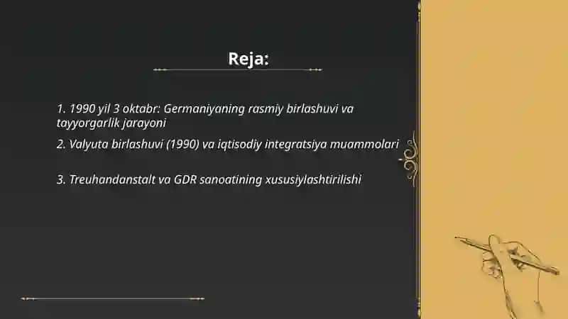 XX asrning 90-yillarida Germaniyani birlashtirish 2