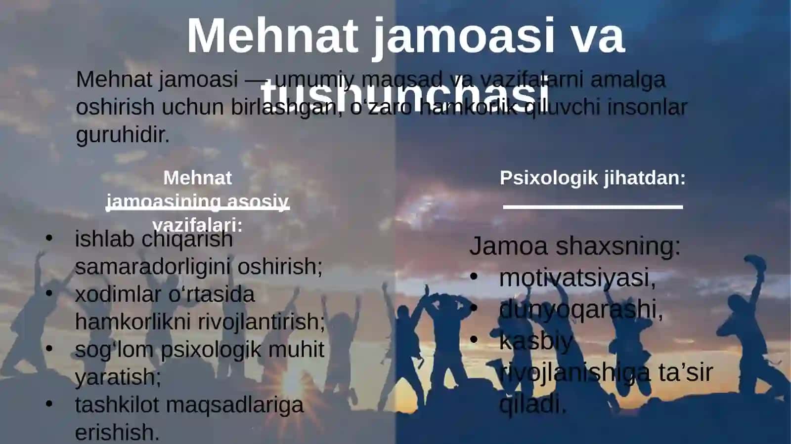 MEHNAT JAMOASI VA UNING SHAKLLANISHI 2