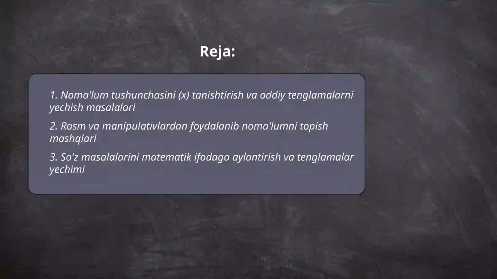 Algebra elementlarini o'rgatishga masalalar 2